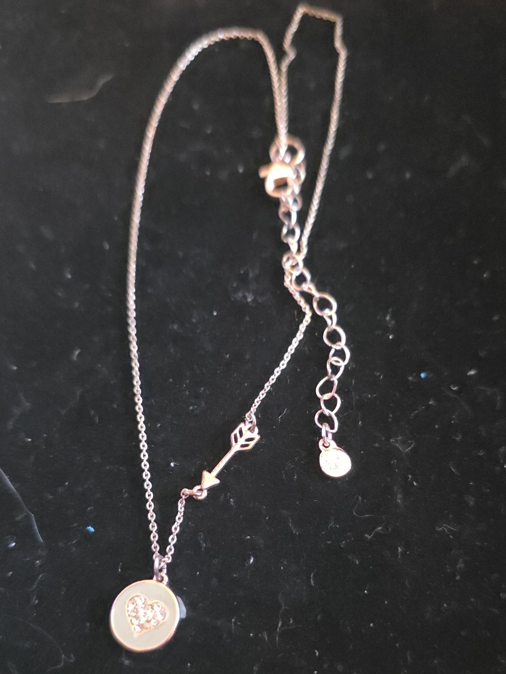 LC Lauren Conrad Rose Gold Tone Heart & Arrow Pendant Necklace